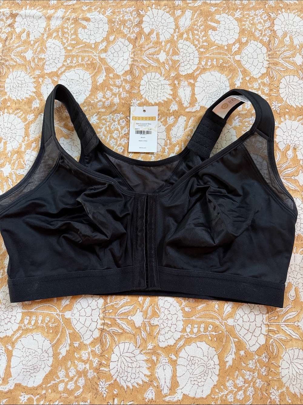 Delimira 36E Front-Closure Black Comfort Bra with Wide Straps NWT W811